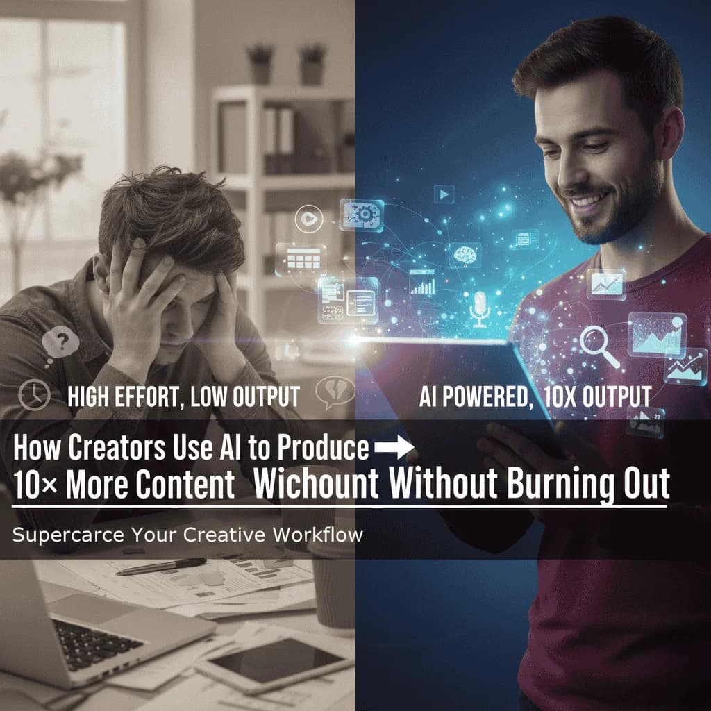 How Creators Use AI to Produce 10× More Content Without Burning Out